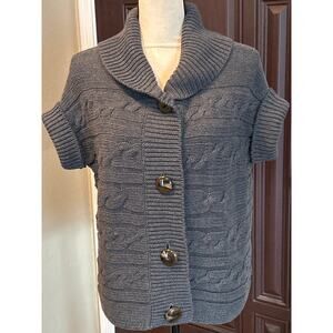 NWT Talbots Short Sleeve Cable Cowl Neck Sweater